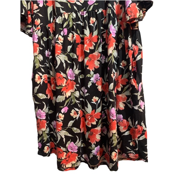 Haptics Dress Black Floral 2X NWOT - Picture 2 of 6